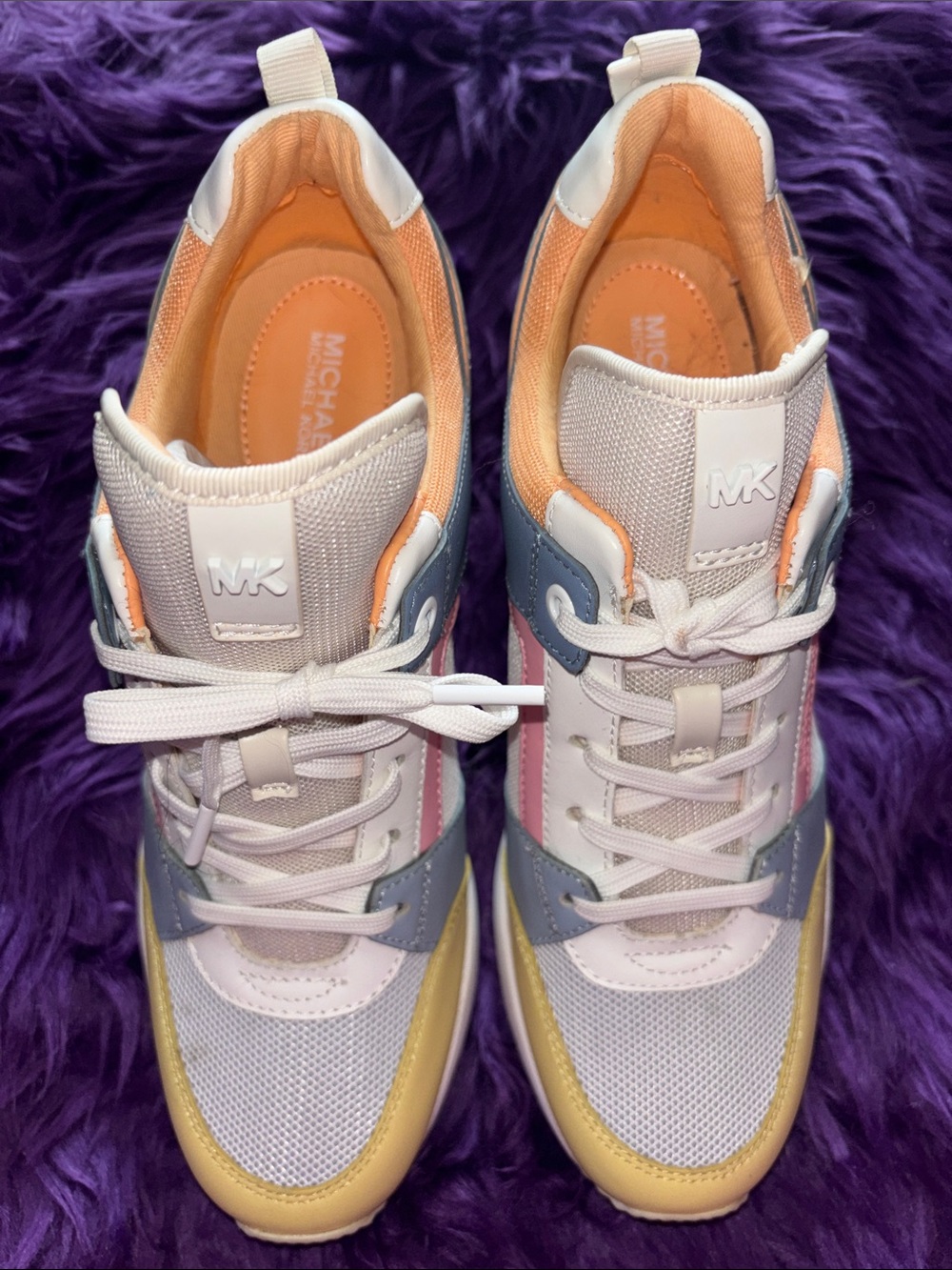 Michael Kors Pastel Pink Blue Yellow Accent Sneakers